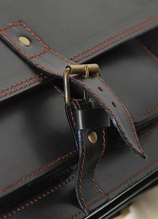 Портфель сумка кожаный manufatto, черный3 фото