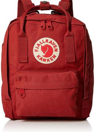 Рюкзак, винилон fjallraven kanken mini 23561.325, 7 л, темный красный