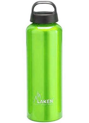 Алюминиевая бутылка для воды laken classic салатовая на 0,75л