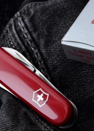 Складной армейский нож victorinox tinker красный5 фото