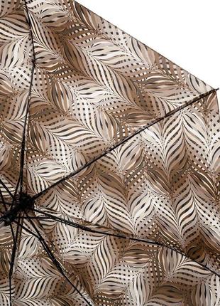 Зонт женский полуавтоматический airton, коричневый3 фото