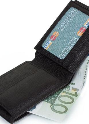 Функциональный мужской кожаный карманный кошелек canpellini shi1409-7 черный7 фото