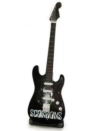 Гитара миниатюра дерево, черная