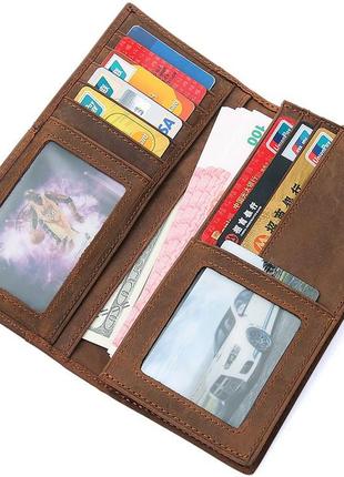 Бумажник мужской vintage 14615 коричневый5 фото