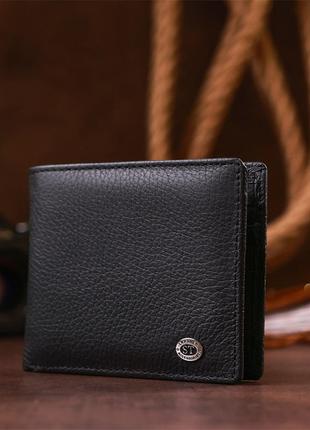 Мужской купюрник st leather 18305 (st159) кожаный черный7 фото