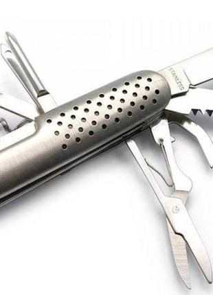Нож складной stinger с набором инструментов 11 в 1 серый