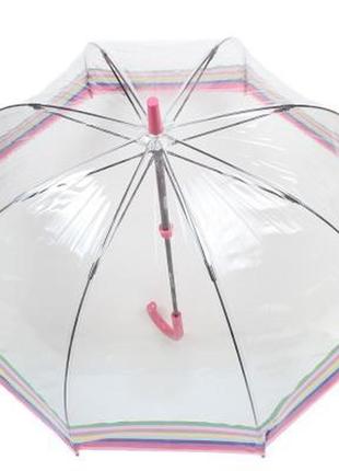 Женский зонт-трость механический fulton прозрачный1 фото