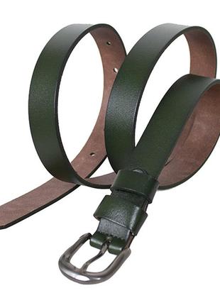 Женский кожаный ремень dovhani 25 мм, темно зеленый3 фото