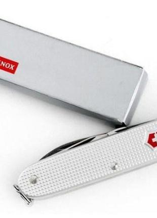 Швейцарский складной нож victorinox alox farmer, серебристый5 фото