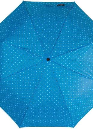 Женский полуавтоматический зонт happy rain, антиветер, голубой