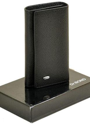 Мужской кошелек-ключница, кожаный dr bond classik, черный