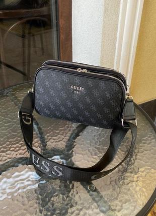 Сумка жіноча в стилі guess crossbody harmonic black/blue3 фото