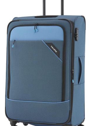 Тканевый чемодан гигант travelite derby tl087549-20 102 л, синий