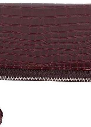 Кошелек-борсетка кожаный женский vip collection 1502.b.croc фиолетовый3 фото