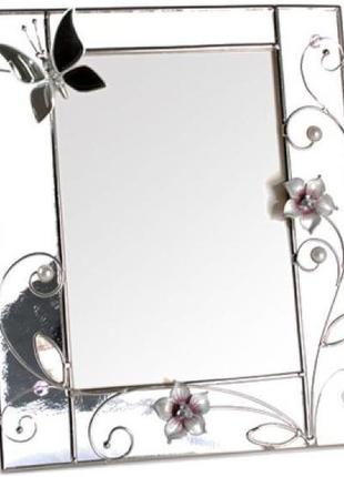 Красивая фоторамка колокольчики и зеркальная бабочка charme de femme 320-57