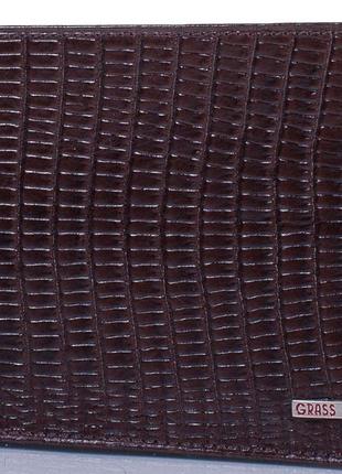 Современное мужское кожаное портмоне grass shi327-33, темно-коричневый1 фото