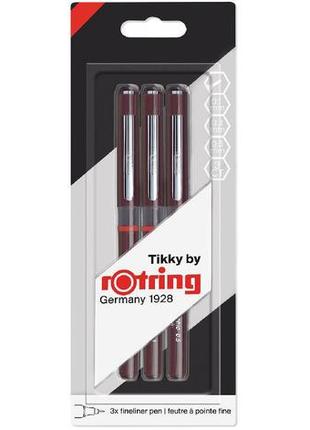 Набор ручек rotring drawing tikky graphic red fiberpen