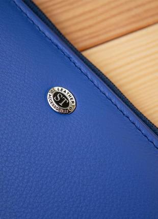Практичный кожаный кошелек st leather 19379 голубой8 фото