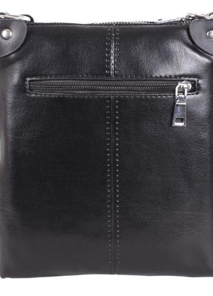 Мужская сумка из искусственной кожи черная3 фото