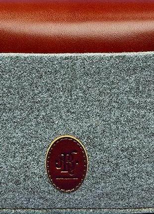 Женская кожаная сумка blanknote лилу коричневый2 фото