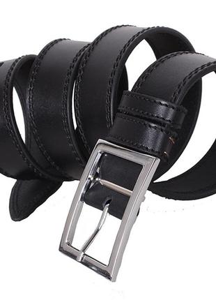 Мужской кожаный ремень dovhani 4 см черный
