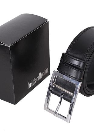 Мужской кожаный ремень dovhani 4 см черный