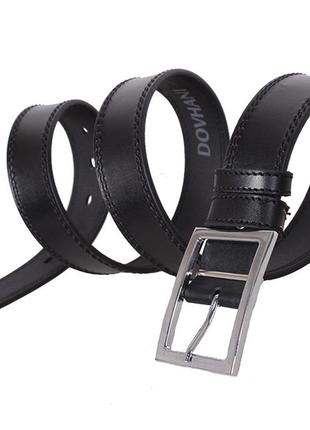 Мужской кожаный ремень dovhani 4 см черный