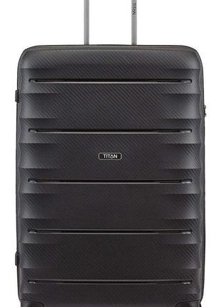 Пластиковый чемодан средний titan highlight ti842405-01 73 л, черный1 фото