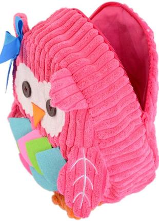 Детский рюкзачок "сова" sozzy 7006-42 розовый. 3,24 л5 фото