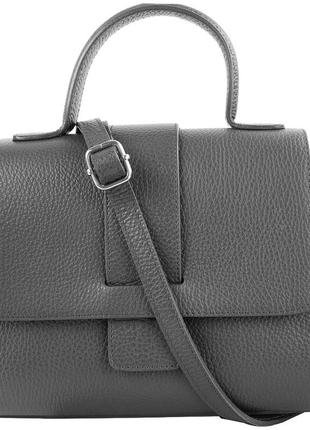 Женская кожаная сумка eterno, серый2 фото