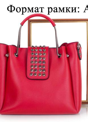 Женская сумка из качественного кожезаменителя eterno красная8 фото