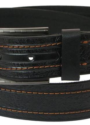 Мужской кожаный ремень под джинсы skipper 1014-38 черный 3,8 см1 фото