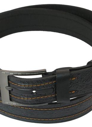 Мужской кожаный ремень под джинсы skipper 1014-38 черный 3,8 см2 фото