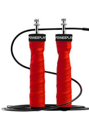 Скакалка швидкісна на підшипниках powerplay 4208 fitness jump rope червона (3m.)