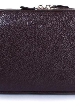 Кожаная борсетка мужская karya shi0712-39 темно-коричневый2 фото