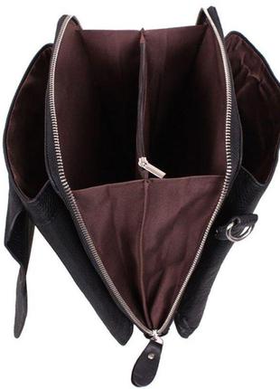 Кожаная сумка месенджер swan, мужская черный5 фото