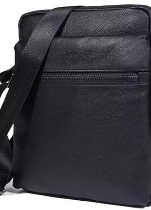 Мессенджер мужской tiding bag 8716a, кожаный, черный