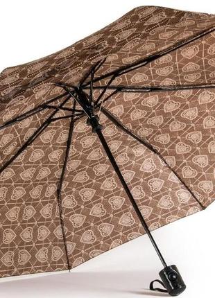 Полуавтоматический женский зонт sl черный3 фото