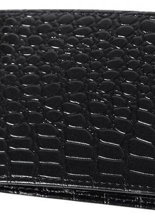 Зажим для купюр кожаный black croco vip collection 001.a.croc черный1 фото