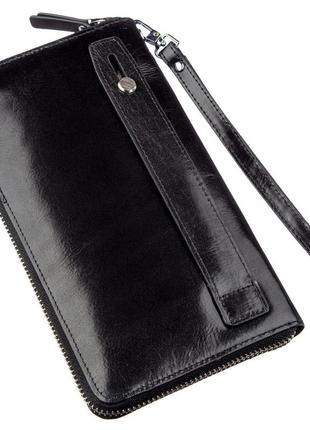 Вместительное мужское портмоне-клатч boston 18806 черный2 фото