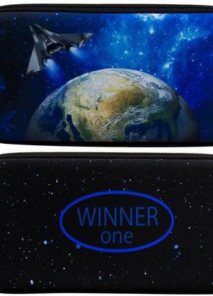 Пенал школьный каркасный  winner one, черный