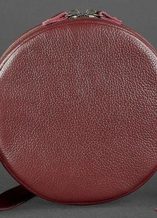 Женская круглая кожаная сумочка tablet blanknote bn-bag-23-marsala, бордовый10 фото
