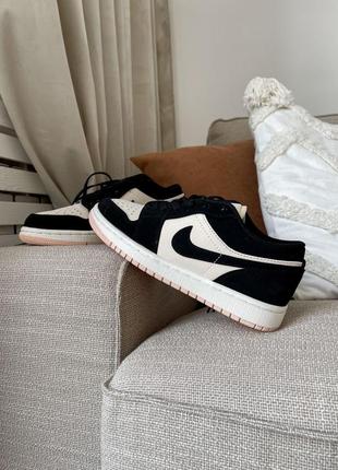 Женские кроссовки nike air jordan 1 black beige 36-37-38-399 фото