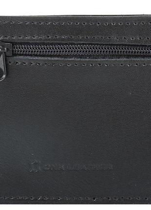Зажим для купюр мужской кожаный dnk leather, черный4 фото