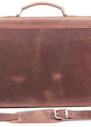 Портфель кожаный мужской manufatto, коричневый2 фото