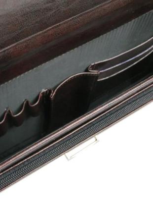 Мужской портфель exclusive коричневый7 фото