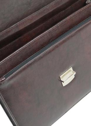 Мужской портфель exclusive коричневый6 фото