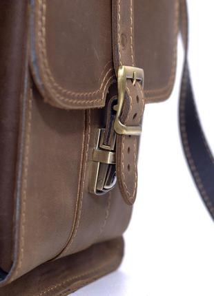 Кожаная сумка планшет manufatto, коричневый5 фото
