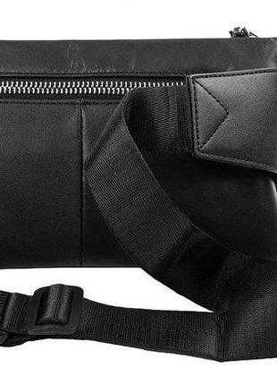 Женская поясная сумка valiria fashion  кожаная, черная3 фото
