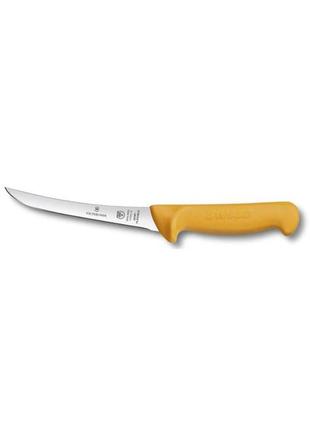 Кухонный нож victorinox swibo boning, обвалочный, с полугибким лезвием 16 см, желтый2 фото